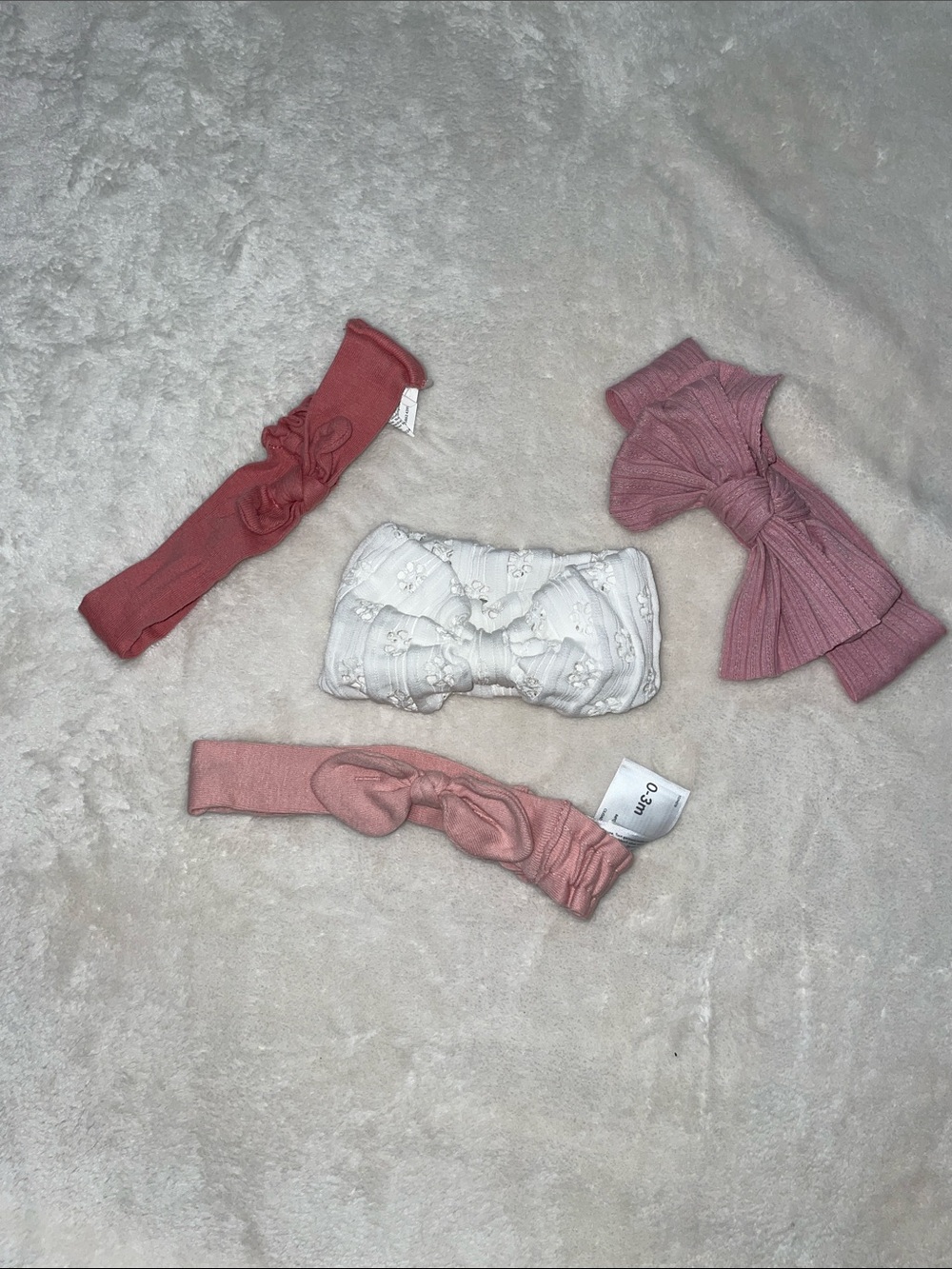 Kids Headband Set - Pink, Dusty Rose & White